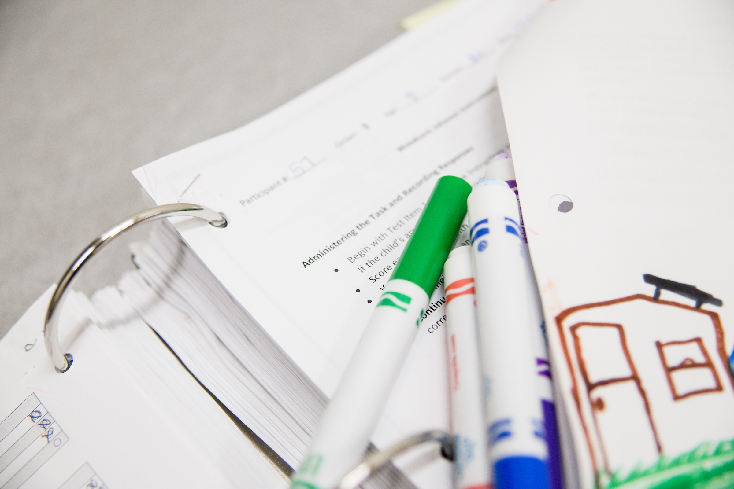 Markers on a binder