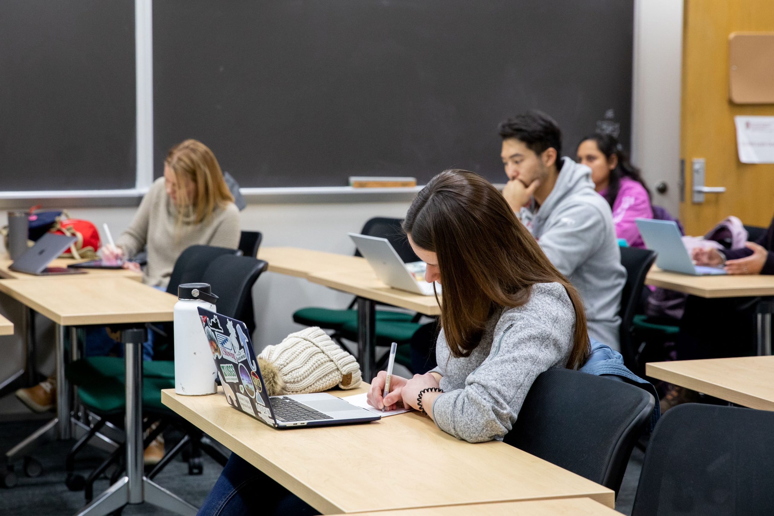 students working in a class