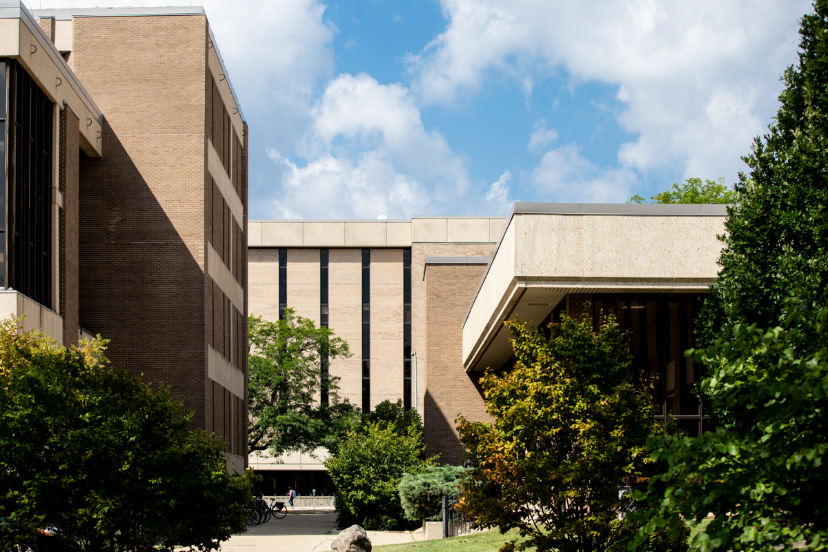 the outside of a building on a college campus